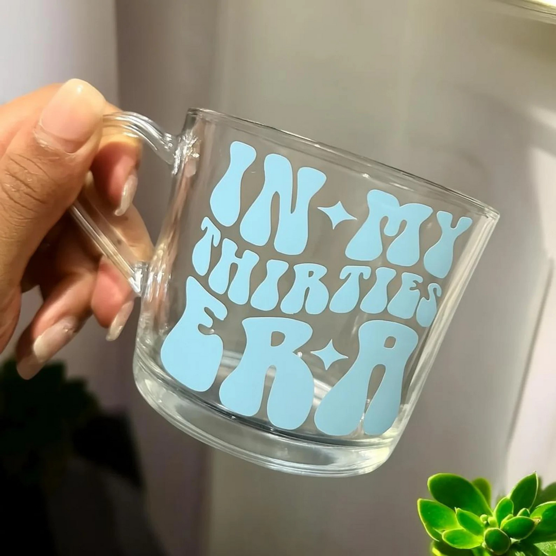 Different Colours - In my thirties era glass mug - 30th birthday gifts - Luxury daughters birthday present -  Best friend - Happy birthday (Copy)
