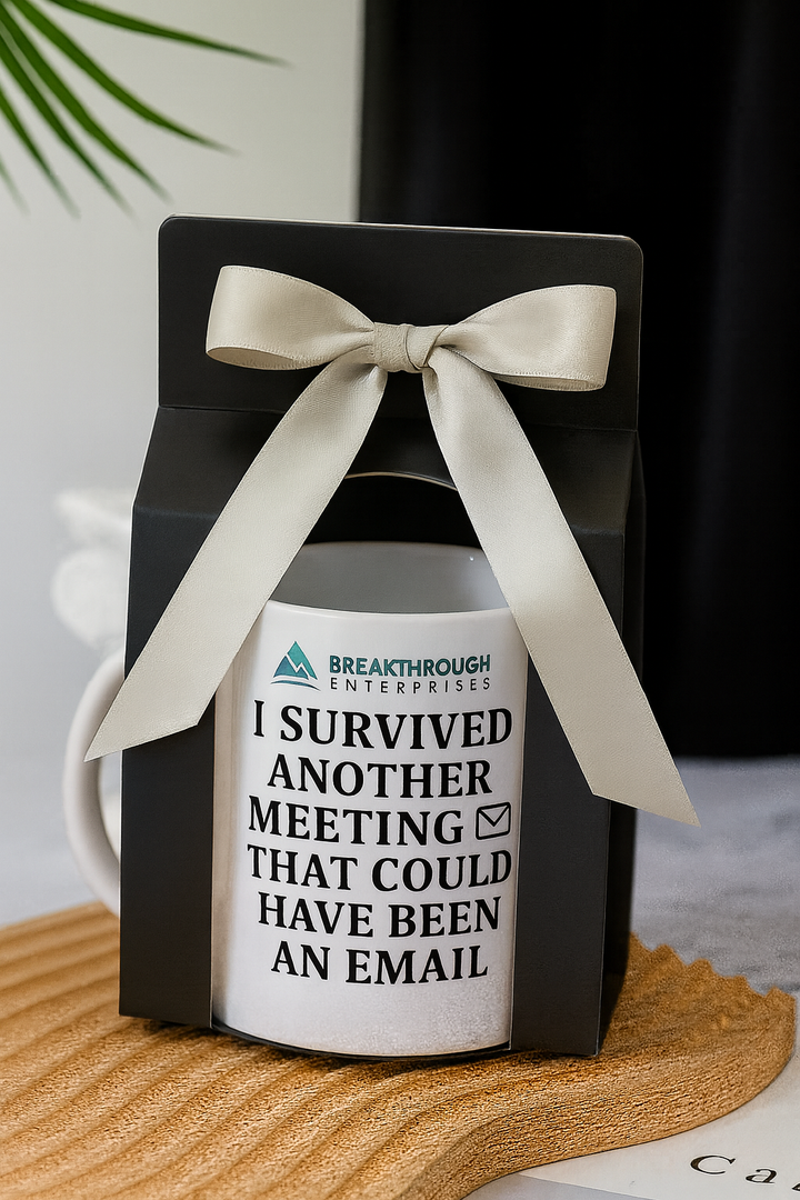 I Survived Another Meeting" Mug | Funny Office Gift | Workplace Sarcasm