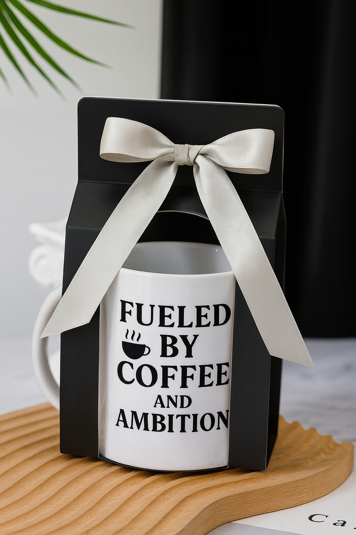 Fueled by Coffee and Ambition Mug | Professional Motivational Drinkware | Corporate Gift
