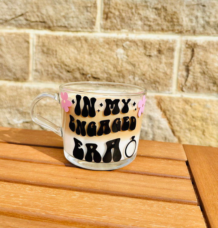 Engaged era glass mug