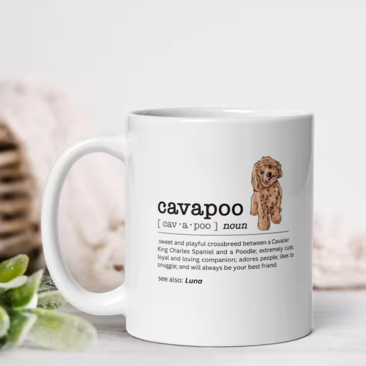 Personalised cavapoo mug