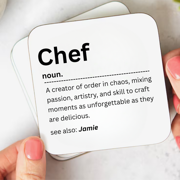 Personalised Chef Coaster – Custom Name Culinary Professional Gift