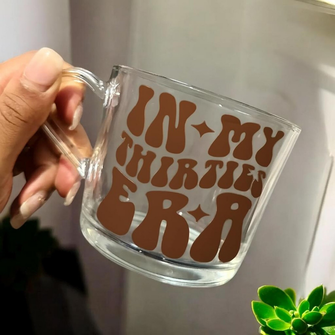 Different Colours - In my thirties era glass mug - 30th birthday gifts - Luxury daughters birthday present -  Best friend - Happy birthday (Copy)