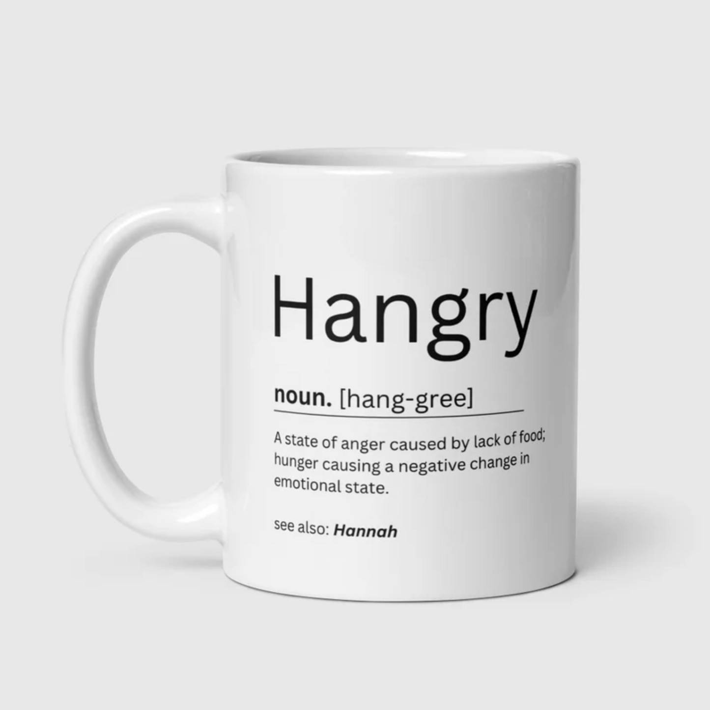 Personalised Funny Hangry Definition Mug