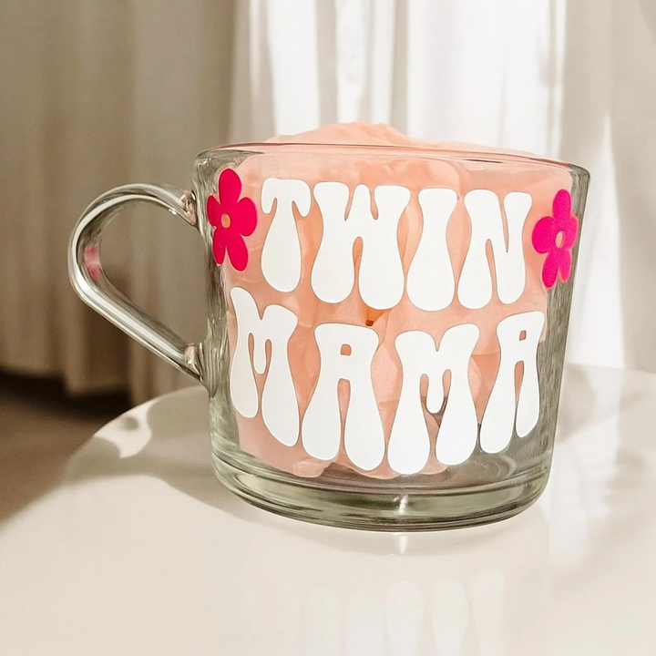 Twin Mama Glass Mug - Gift for Mom of Twins | Kelham Treasures