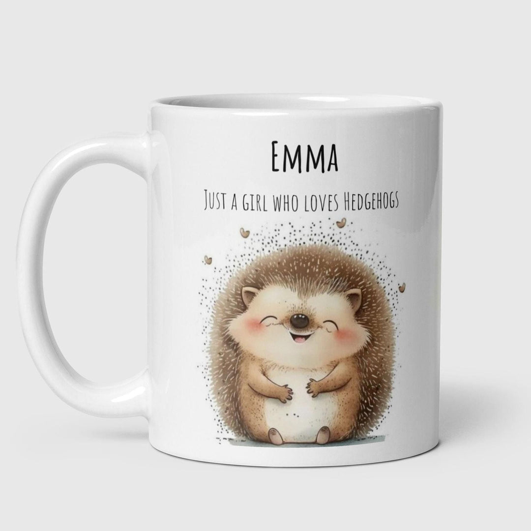 Adorable Personalised Hedgehog mug - Gift for nature lovers - Wildlife name mug -Custom cute hedgehog tea cup - Gifts for her & him