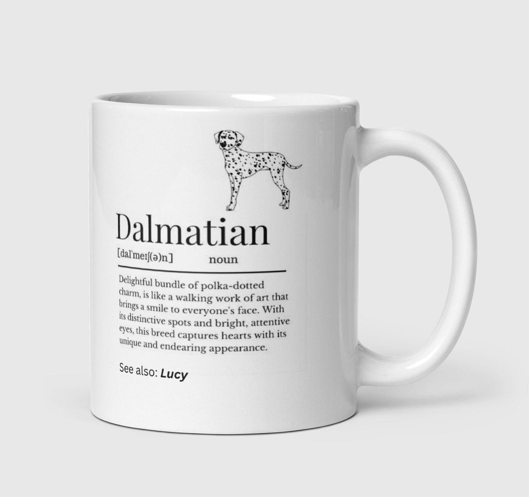 Personalised dalmatian definition mug gift for dog lovers-Thank you gift for dalmatian lover-Black and white gifts-Dalmatian print gift-
