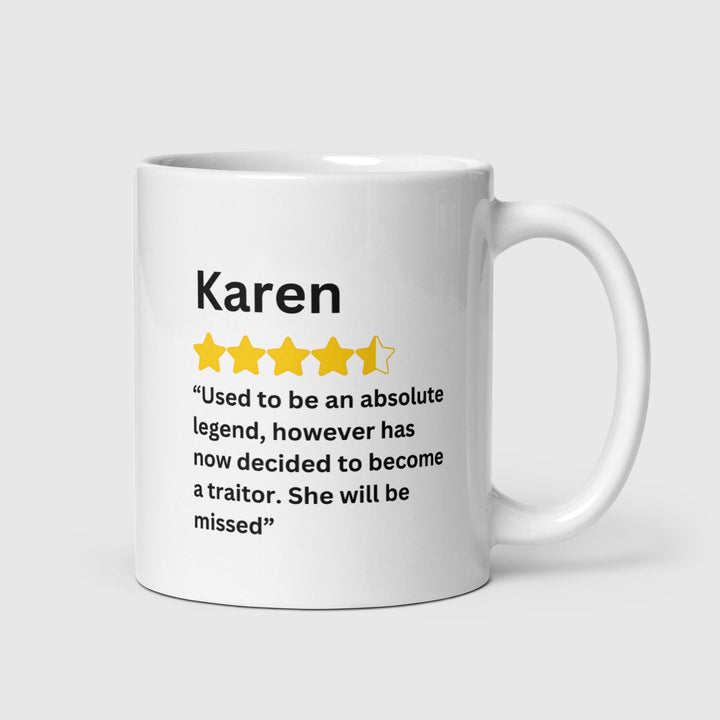 Leaving review mug-Double sided personalised leaving mug-Leaving gift work colleague- leaving gift-leaving present-leavings gifts for friend