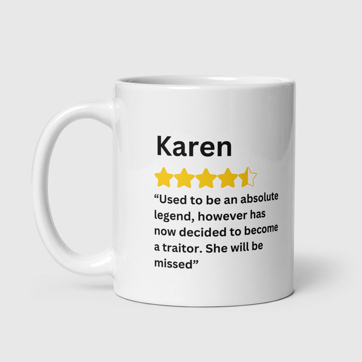 Leaving review mug-Double sided personalised leaving mug-Leaving gift work colleague- leaving gift-leaving present-leavings gifts for friend