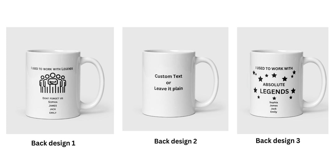 Double sided personalised leaving mug -Leaving gift work colleague - Congratulations present - New job promotion - Retirement keepsake