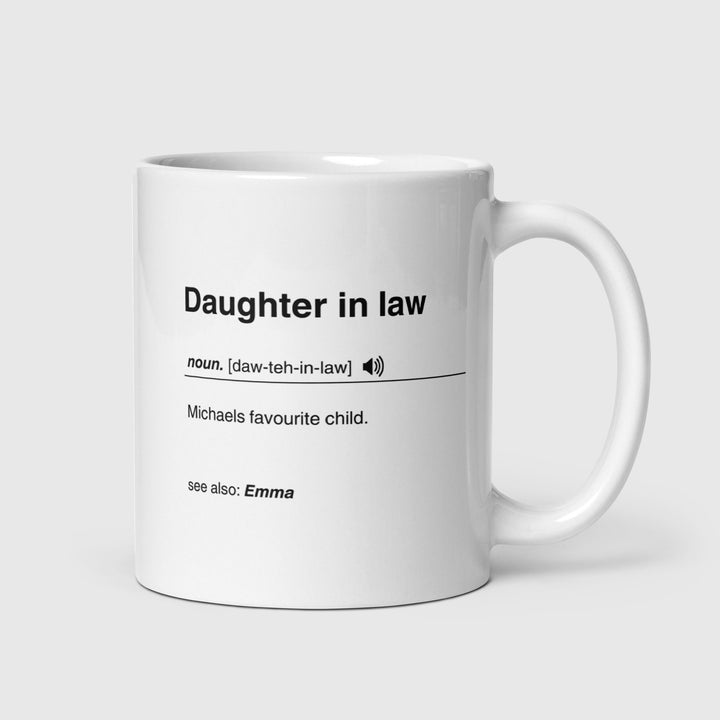 Funny Personalised Father In Law -Favourite daughter in law mug-Gift for him-Thank you gift-Gift for men-Coffee mug-