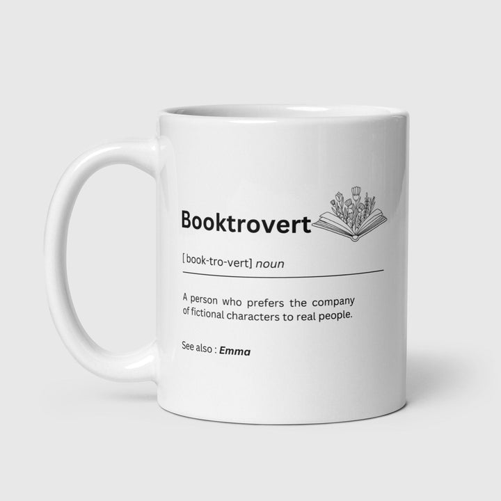 Personalised bookish mug- Booktrovert definition mug-Gift for a book lover-Bookworm mug-Funny reading mug-English teacher gift-Book Nerd-