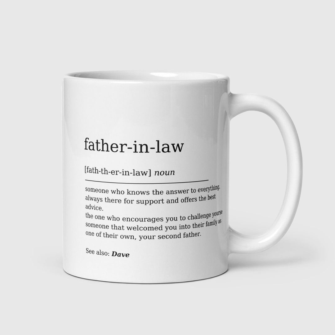 Personalised Father In Law definition mug-Gift for him-Thank you gift-Gift for men-Father of the groom or bride-Coffee mug-Wedding favour-