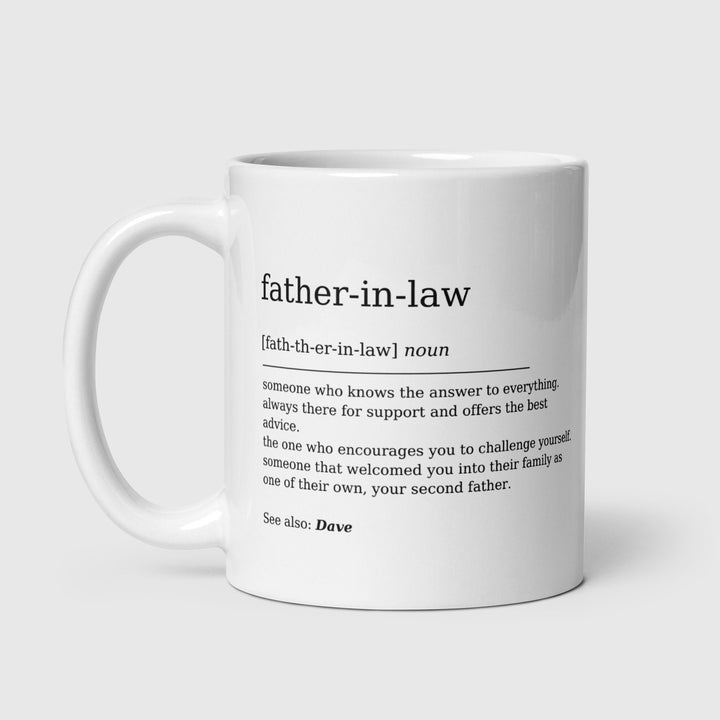 Personalised Father In Law definition mug-Gift for him-Thank you gift-Gift for men-Father of the groom or bride-Coffee mug-Wedding favour-
