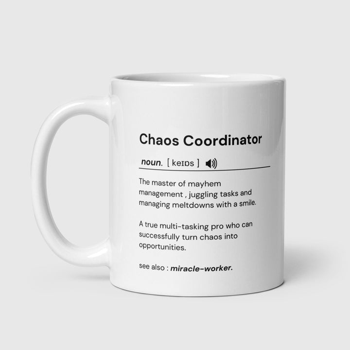 Personalised CHAOS COORDINATOR funny mug-Funny coffee cup-Collague-coworker-gift for her-gift for him-Seasonal gifts-Definition mug