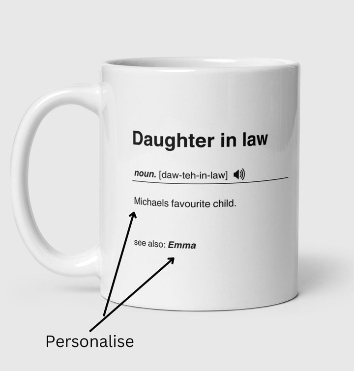 Funny Personalised Father In Law -Favourite daughter in law mug-Gift for him-Thank you gift-Gift for men-Coffee mug-