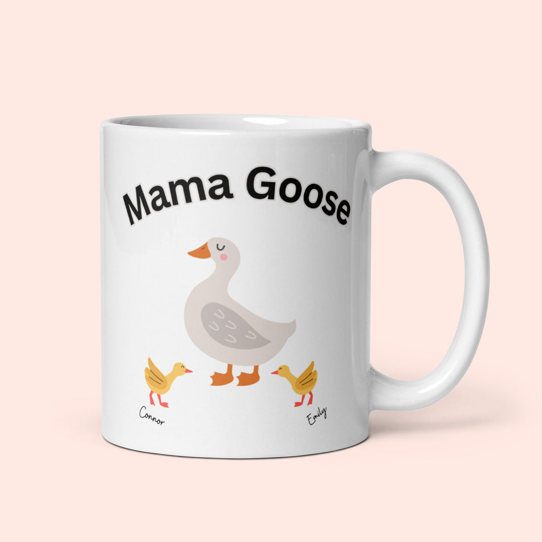 Mama goose mug - Custom goose mug - Silly goose mug with children's name  Novelty gift for her - Cute gift for mom - Cute Mothers day gift