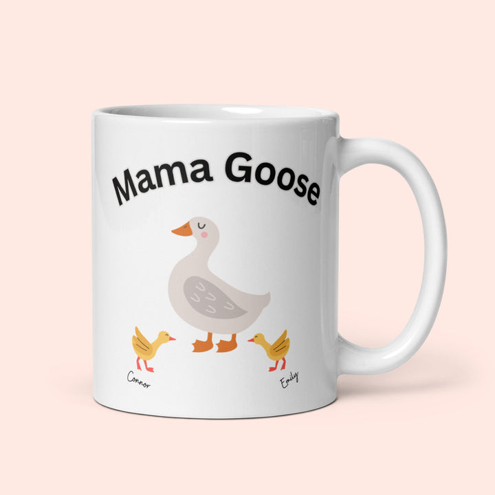 Mama goose mug - Custom goose mug - Silly goose mug with children's name  Novelty gift for her - Cute gift for mom - Cute Mothers day gift