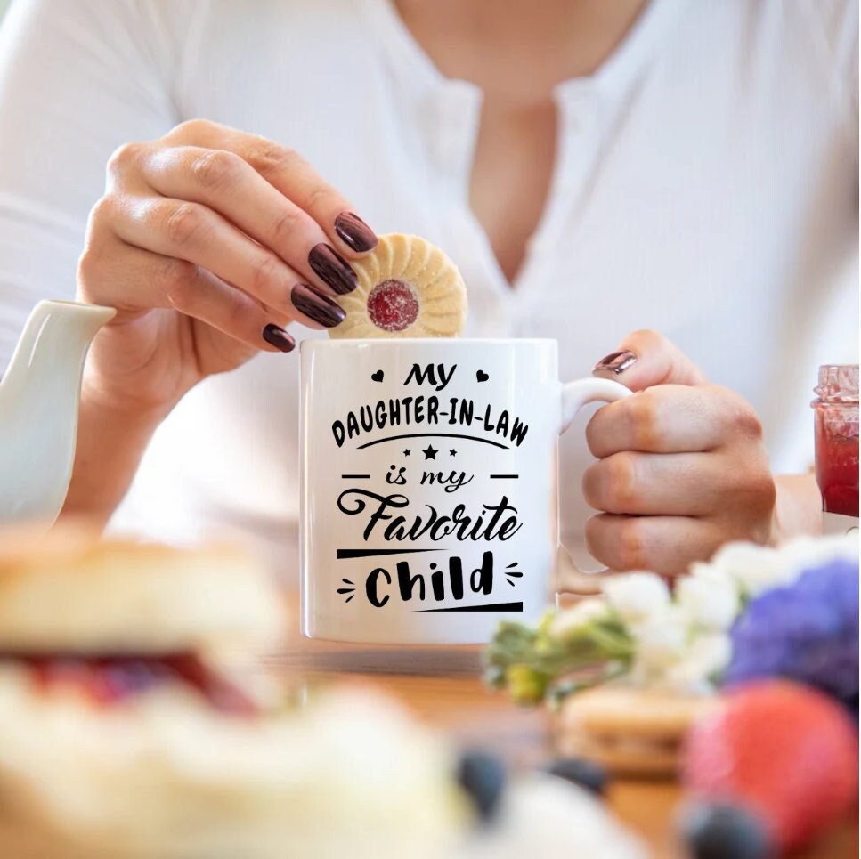 Daughter in law personalised mug - My favourite child in laws present - Mother in law cup - Funny novelty gift - Father in law presents