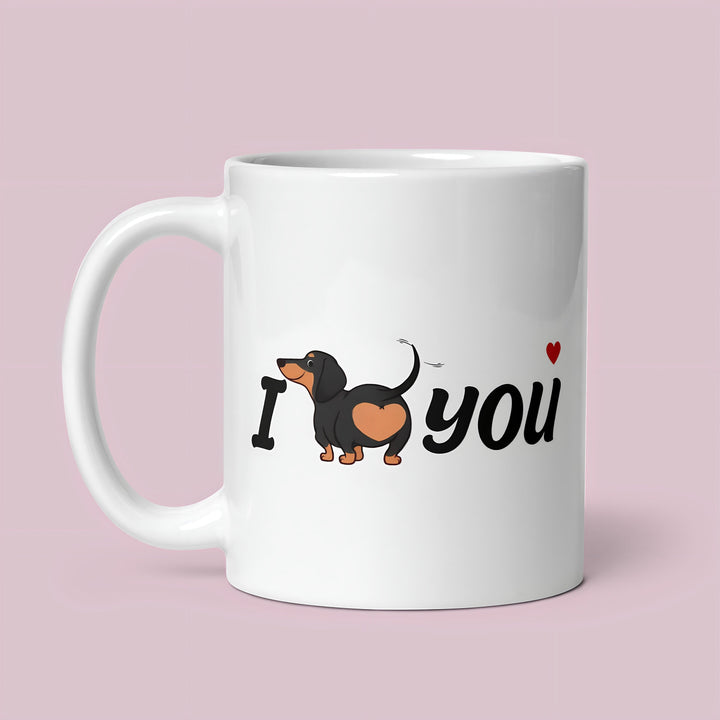 Dachshund valentines day mug - Sausage dog valentine - Doxie dog - Cute pet lover - Couples present - Husband and wife gifts