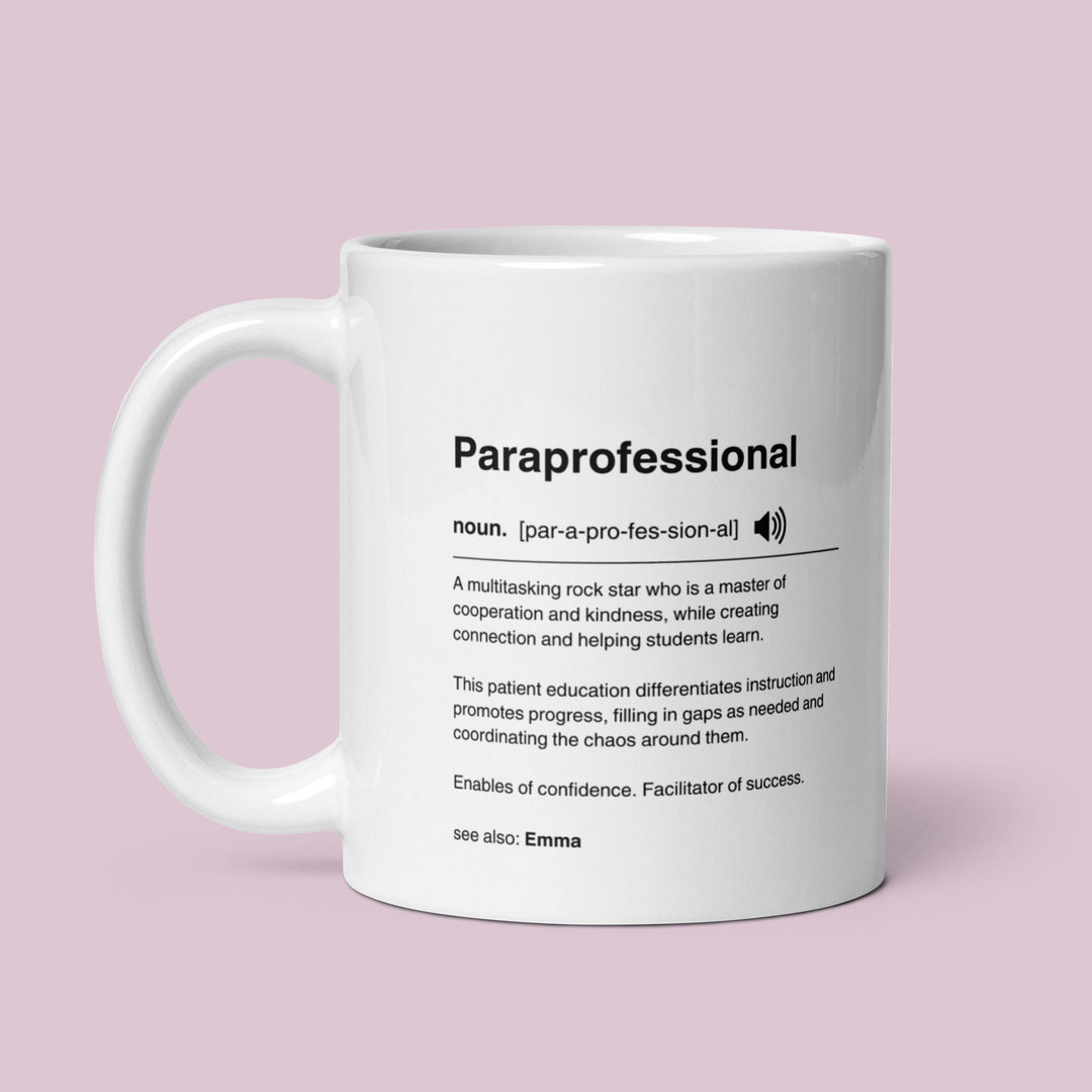 Personalised PARAPROFESSIONAL Teacher appreciation mug - Funny paraeducator custom presents - Classroom aide gift - Chaos coordinator