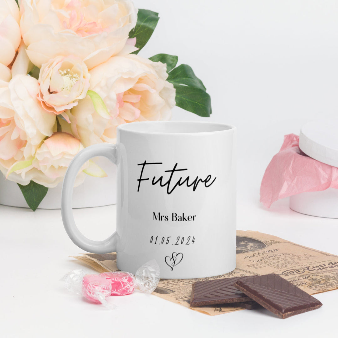Personalised Future Mr Mrs mug set - Newlywed couple gifts - Custom engagement present - Bride and groom -  Wedding planning gift -