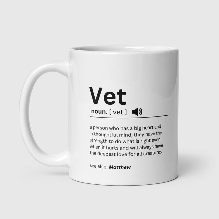 Personalised vet mug with definition - Veterinary university graduation present - Vet gift ideas for colleague - Veterinarian coffee mug