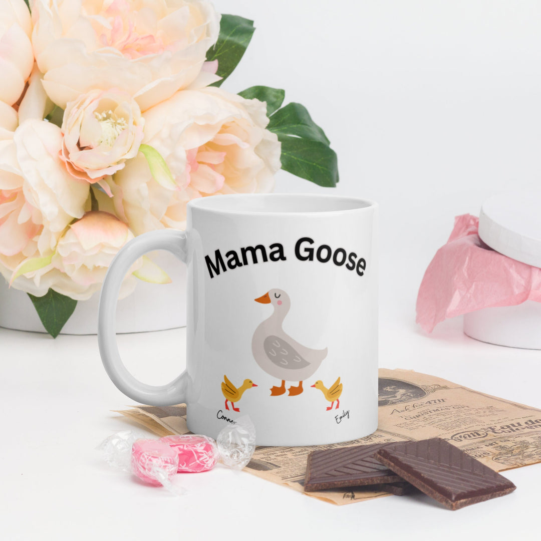 Mama goose mug - Custom goose mug - Silly goose mug with children's name  Novelty gift for her - Cute gift for mom - Cute Mothers day gift