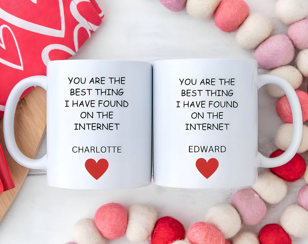 Personalised you are the best thing I have found on the internet mug - Online dating anniversary gift - Valentines day present for her & him