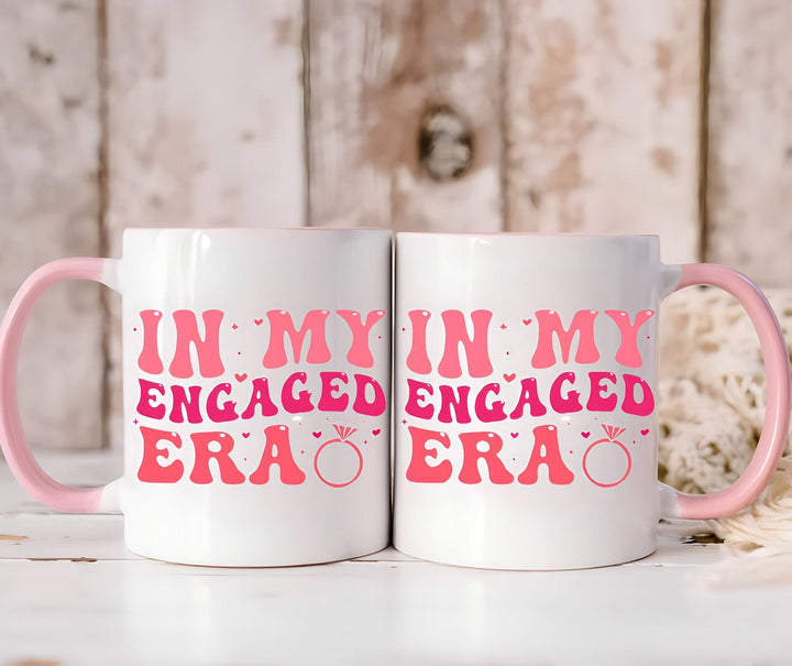 Personalised In my engaged era mug - Engagement party gifts - Bride to be - Bridal shower - Fiancee gift - Newly engaged - Wedding planning