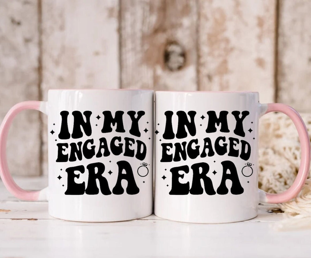 Personalised In my engaged era mug - Engagement party gifts - Bride to be - Bridal shower - Fiancee gift - Newly engaged - Wedding planning