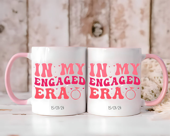 Personalised In my engaged era mug - Engagement party gifts - Bride to be - Bridal shower - Fiancee gift - Newly engaged - Wedding planning