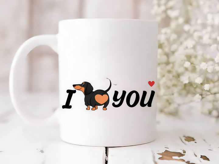 Dachshund valentines day mug - Sausage dog valentine - Doxie dog - Cute pet lover - Couples present - Husband and wife gifts