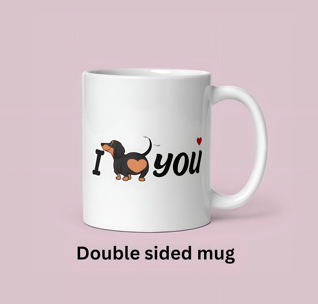 Dachshund valentines day mug - Sausage dog valentine - Doxie dog - Cute pet lover - Couples present - Husband and wife gifts