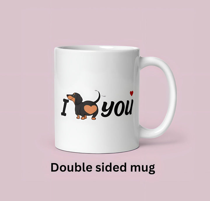 Dachshund valentines day mug - Sausage dog valentine - Doxie dog - Cute pet lover - Couples present - Husband and wife gifts