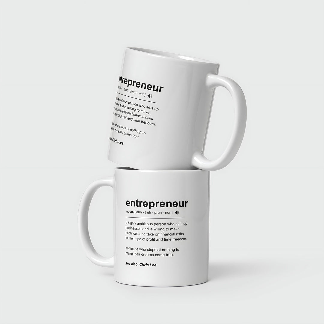 Entrepreneur definition custom mug - Future entrepreneur motivation quote - Entrepreneur gifts for him and her - Investor and trader present