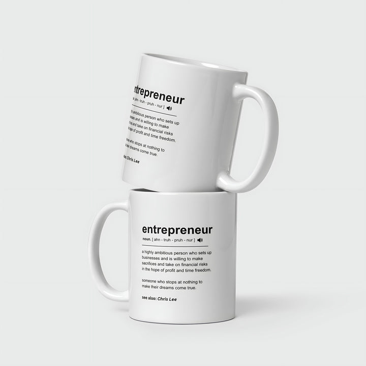 Entrepreneur definition custom mug - Future entrepreneur motivation quote - Entrepreneur gifts for him and her - Investor and trader present