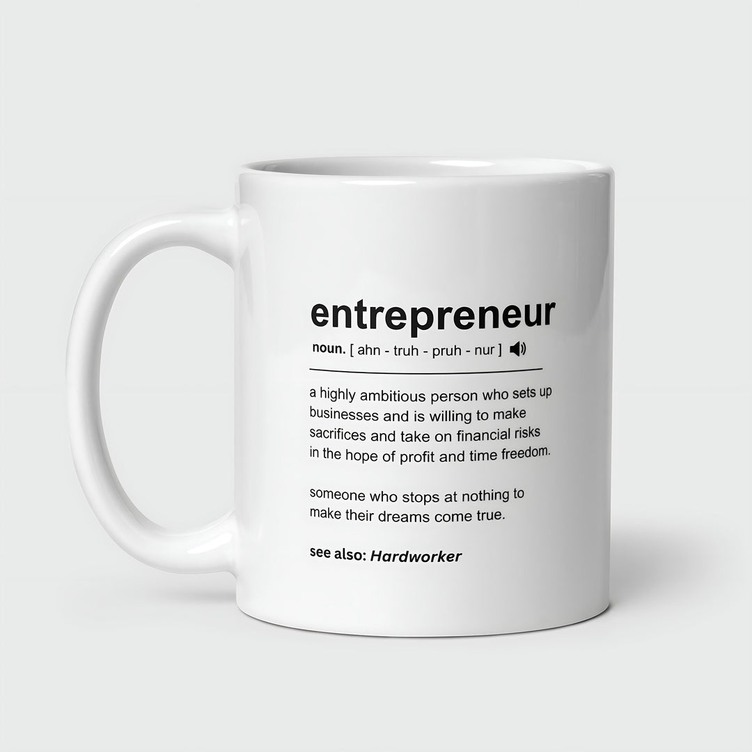Entrepreneur definition custom mug - Future entrepreneur motivation quote - Entrepreneur gifts for him and her - Investor and trader present