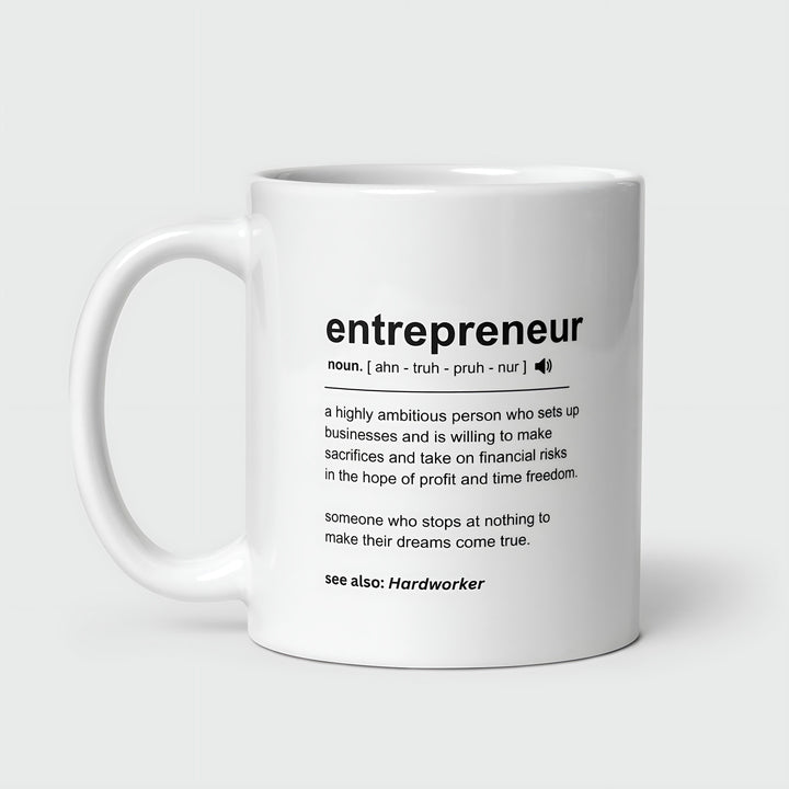 Entrepreneur definition custom mug - Future entrepreneur motivation quote - Entrepreneur gifts for him and her - Investor and trader present