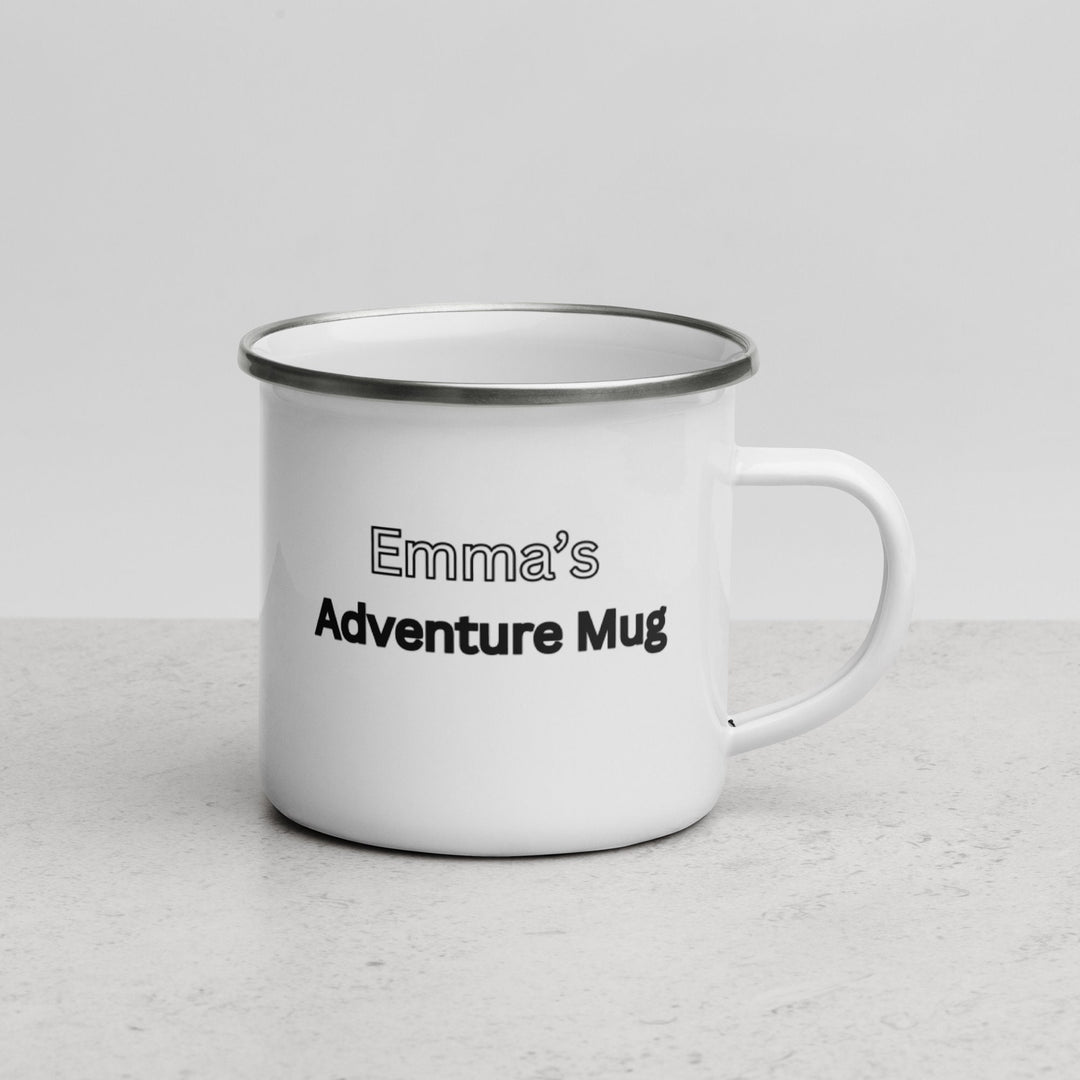 Personalised camping camper van enamel mug cup - Custom name couples mug - Adventure travel cup - Couple accessories travel gift