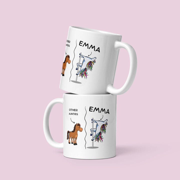 Funny auntie gift - Personalised new auntie novelty mug - Birthday joke present - Pregnancy announcement idea - Baby shower coffee cup