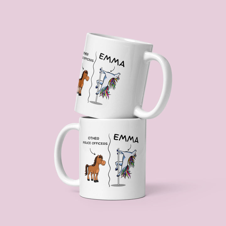 Funny police officer gift - Personalised police mug - Appreciation present for men & women -