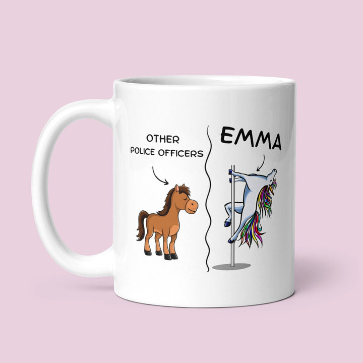 Funny police officer gift - Personalised police mug - Appreciation present for men & women -