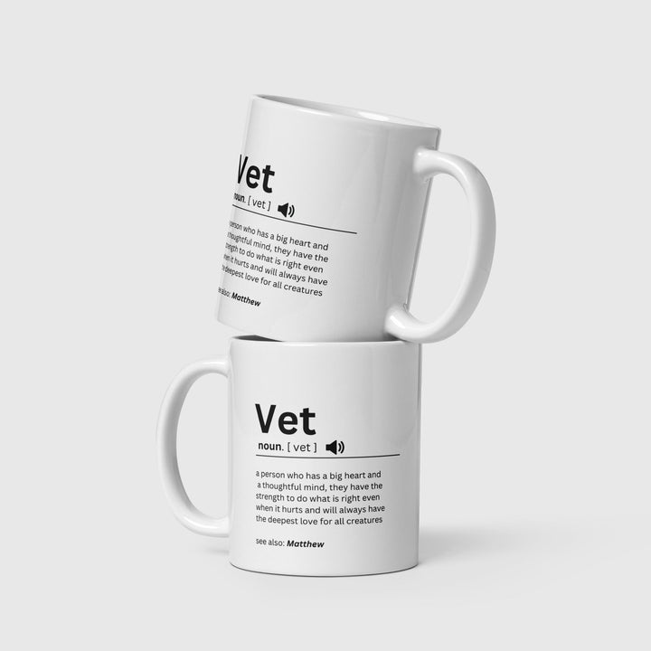 Personalised vet mug with definition - Veterinary university graduation present - Vet gift ideas for colleague - Veterinarian coffee mug