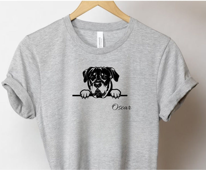 Personalised Rottweiler unisex t-shirt - Custom dog breed tee - Dog owner gifts- Dog lover presents for men and women - Dog mum and dad