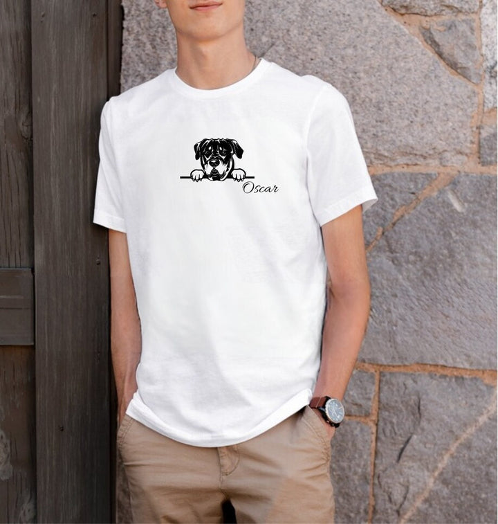 Personalised Rottweiler unisex t-shirt - Custom dog breed tee - Dog owner gifts- Dog lover presents for men and women - Dog mum and dad