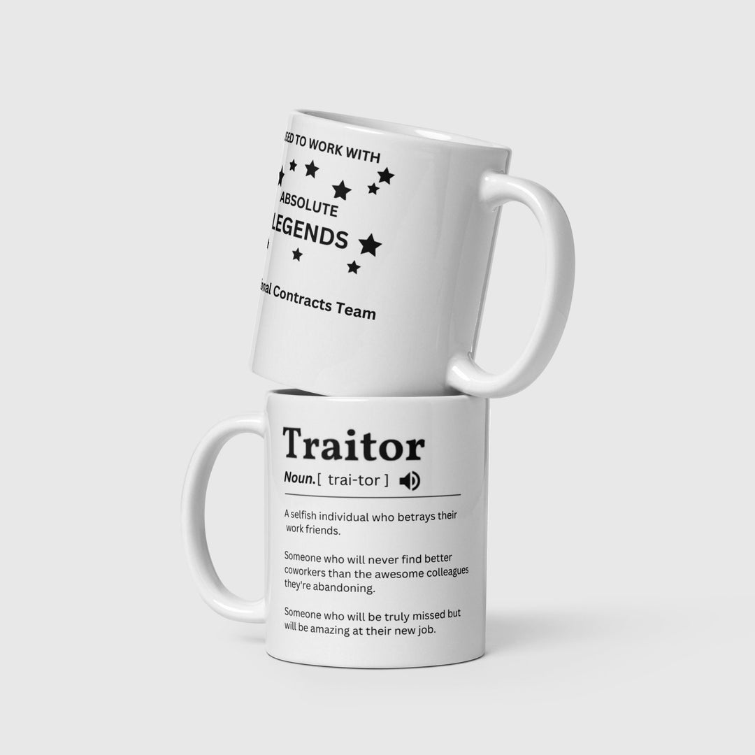 Funny traitor mug-Double sided personalised leaving mug-Leaving gift work colleague- leaving gift-leaving present-leavings gifts for friends