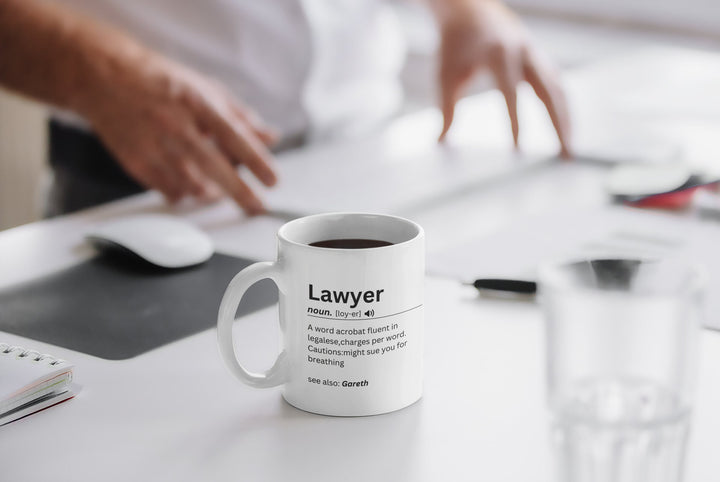 Personalised funny lawyer definition mug - Law school class 2024 student graduation  presents - Novelty gift for legal professionals
