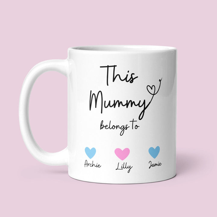 GIFT WRAPPED Personalised this mummy belongs to mug - Mummy birthday gift ideas - Thoughtful gifts for mothers day from the kids , children.