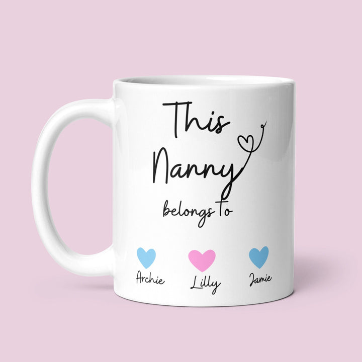 GIFT WRAPPED Personalised this nanny belongs to mug - Nanny birthday gift ideas - Thoughtful gifts for mothers day from grandchildren